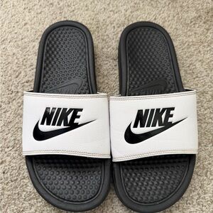 Nike Black and White Slide Sandals